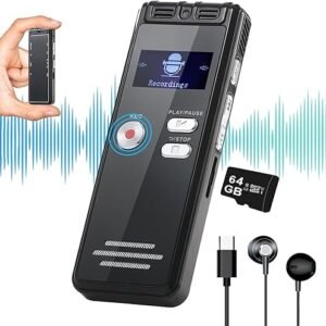 64GB Voice Activated Recorder - 4552 Hours HD Audio